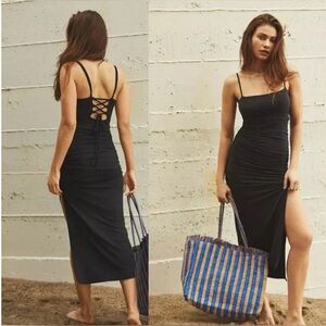 By Anthropologie Strappy Back Midi Dress